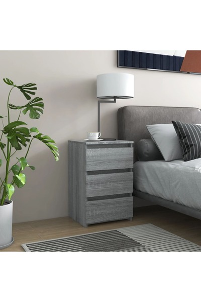 Concept Noptiere, 2 buc., gri sonoma, 40x35x62,5 cm, lemn prelucrat