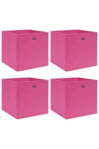 Concept Κουτιά αποθήκευσης, 4 τεμ., ροζ, 32x32x32 cm, ύφασμα