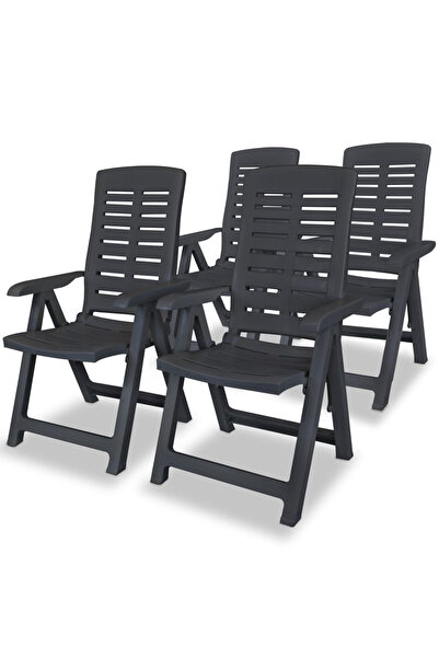 Concept Scaune de grădină rabatabile, 4 buc., antracit, plastic