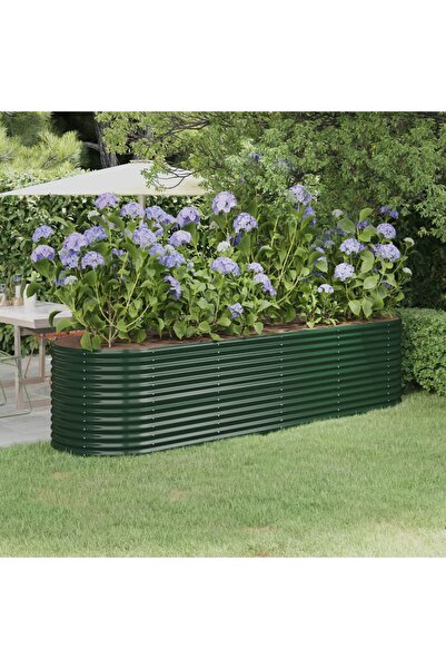 Concept Πράσινη γλάστρα κήπου 296x80x68 cm, ηλεκτροστατικά βαμμένη, από ατσάλι