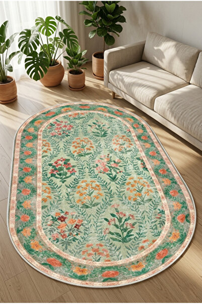 eco concept Mitos Serisi Dijital Baskı Halı Etnik Retro Desen Mutfak Halı Yık...