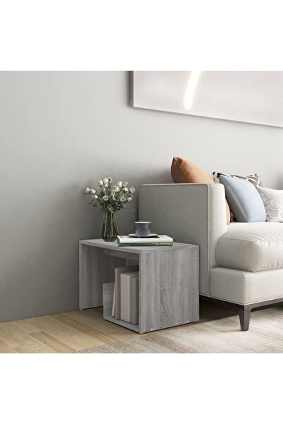 Concept Masă laterală, gri sonoma, 59x36x38 cm, lemn compozit