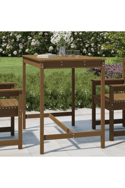 Concept Τραπέζι κήπου, μελί καφέ, 121x82,5x110 εκ., μασίφ ξύλο πεύκου