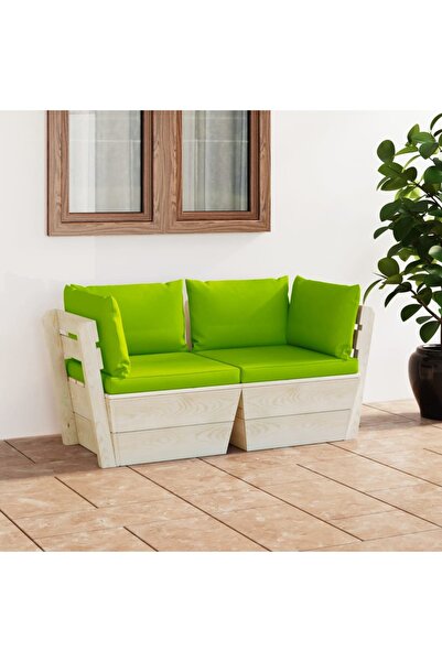 Concept Καναπές κήπου από παλέτες, 2 θέσεις, με μαξιλάρια, ξύλο ελάτης