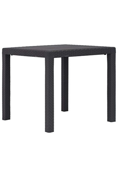 Concept Τραπέζι κήπου, καφέ, 79x79x72 cm, πλαστικό, όψη ρατάν