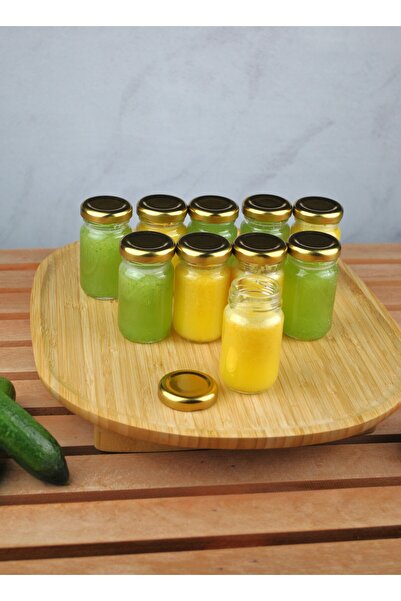 Qualitev 10 Pieces Transparent Glass Shot Detox Bottle 67 ml Leak-Proof Gold ...