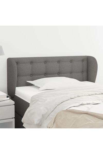 Concept Tăblie de pat cu aripioare gri închis 93x23x78/88 cm textil