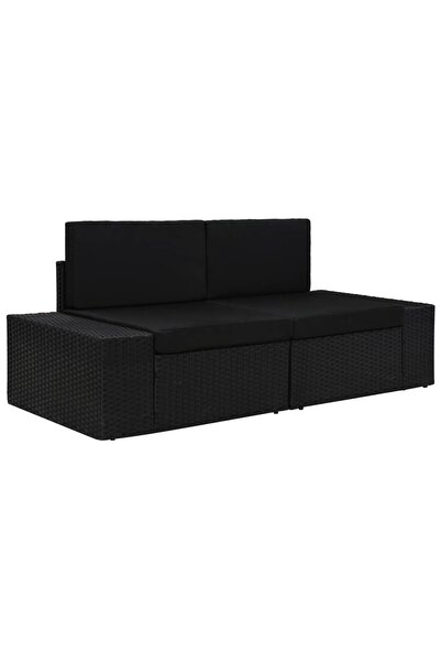Concept Αρθρωτός καναπές 2 θέσεων, μαύρος, πολυρατάν