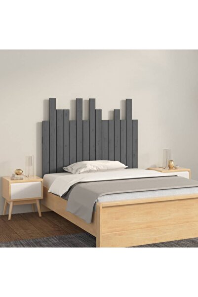 Concept Tăblie de pat pentru perete, gri, 95,5x3x80 cm, lemn masiv pin