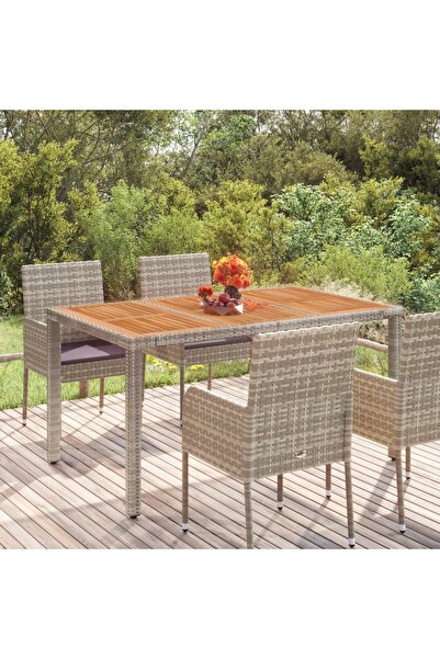 Concept Τραπέζι κήπου με ξύλινη επιφάνεια, γκρι, 150x90x75 cm, πολυρατάν