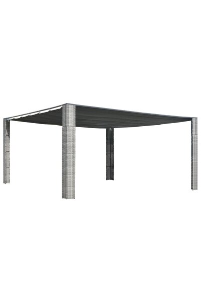 Concept Pavilion acoperiș glisant gri antracit 400x400x200 cm poliratan