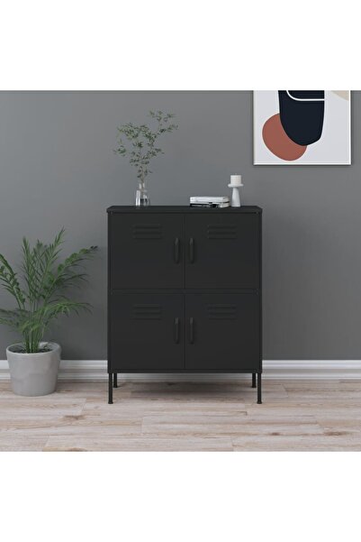 Concept Dulap de depozitare, negru, 80x35x101,5 cm, oțel