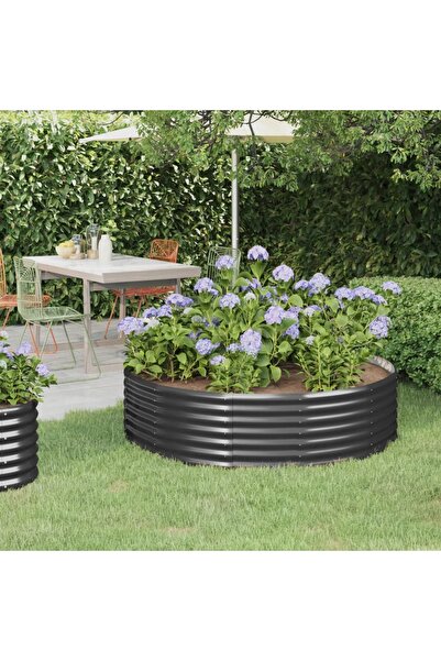 Concept Γλάστρα κήπου ανθρακί 140x140x36 εκ. από ατσάλι