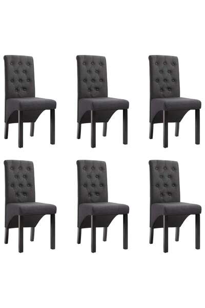 Concept Scaun de bucătărie, 6 buc., gri închis, material textil