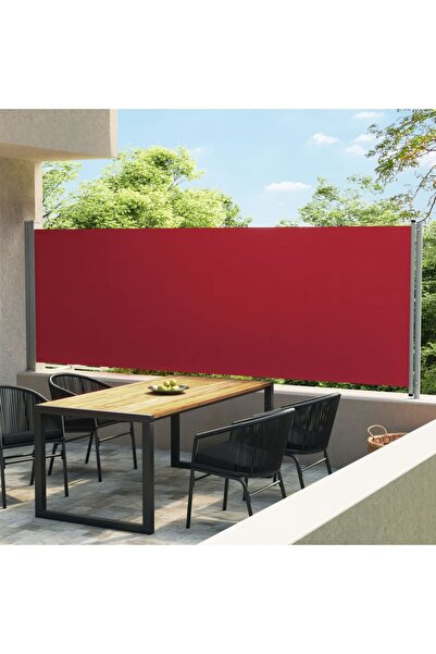 Concept Copertină laterală retractabilă de terasă, roșu, 600 x 160 cm