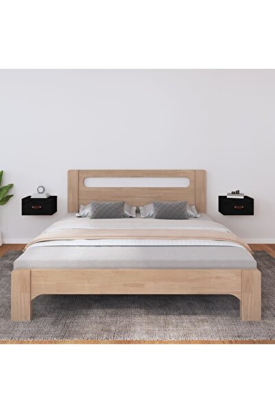 Concept Noptiere de perete, 2 buc., negru, 40x29,5x22 cm