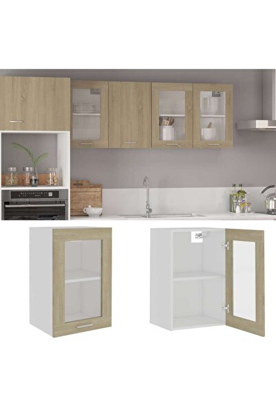 Concept Κρεμαστό γυάλινο ντουλάπι, δρυς sonoma, 40 x 31 x 60 cm, μοριοσανίδα