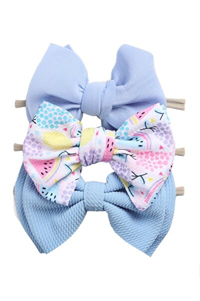 Bambimici - Mona Assorted Ribbon Bow Headband for Babies - Multicolor & Blue