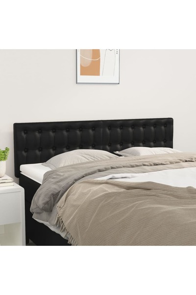 Concept Κομοδίνα, 2 τεμ., μαύρα, 72x5x78/88 cm, οικολογικό Δερμάτινο