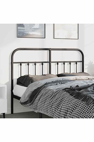 Concept Tăblie de pat metalică, negru, 150 cm