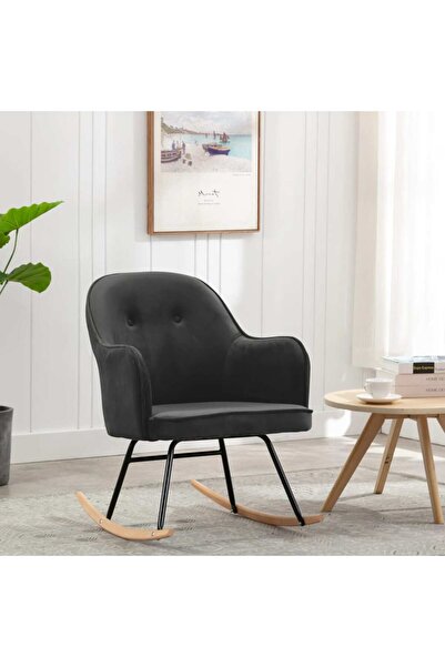 Concept Κουνιστή πολυθρόνα, σκούρο γκρι, Βελούδο