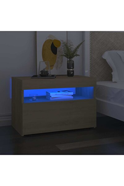 Concept Κομοδίνο με φώτα LED, 2 τεμ., δρυς Sonoma, 60x35x40 εκ.