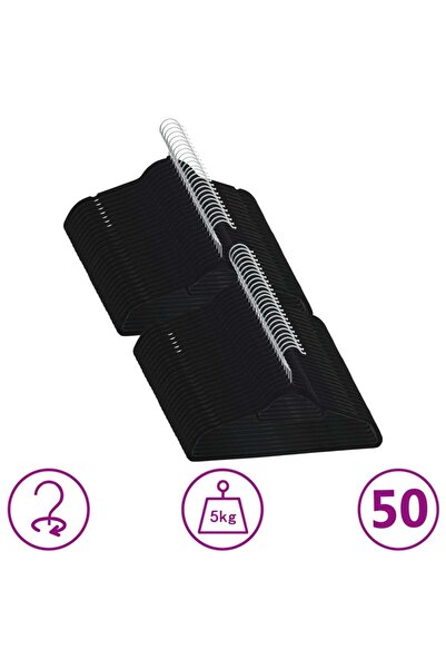 Concept Set de umerașe anti-alunecare, 50 buc., negru, catifea