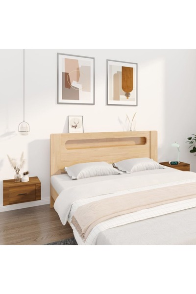 Concept Noptiere de perete, 2 buc., stejar maro, 50x36x25 cm