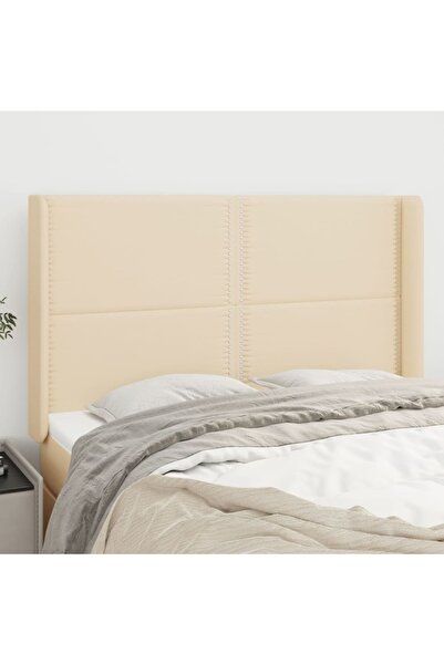 Concept Κεφαλάρι κρεβατιού με φτερά, κρεμ, 147x16x118/128 cm, ύφασμα