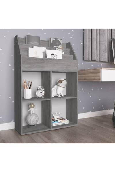 Concept Παιδική θήκη περιοδικών, γκρι σκυροδέματος, 71x30x114 cm, μοριοσανίδα