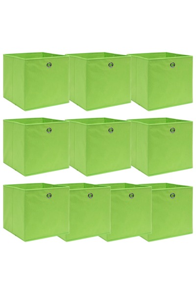Concept Κουτιά αποθήκευσης, 10 τεμ., πράσινο, 32x32x32 cm, ύφασμα