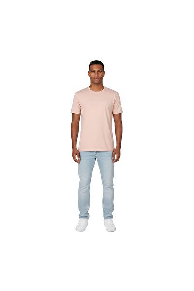 trender 26YDT1000022 Taş pentru bărbați tricou Again O Yaka