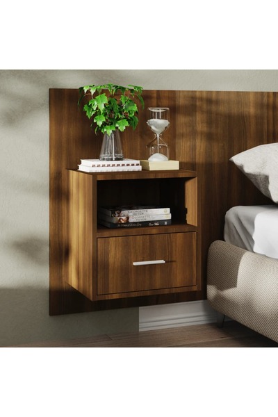 Concept Επιτοίχιο κομοδίνο, καφέ δρυς