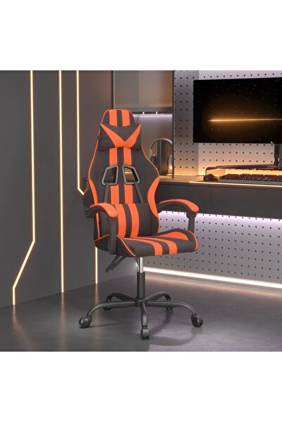 Concept Scaun de jocuri, negru și oranj, piele ecologică