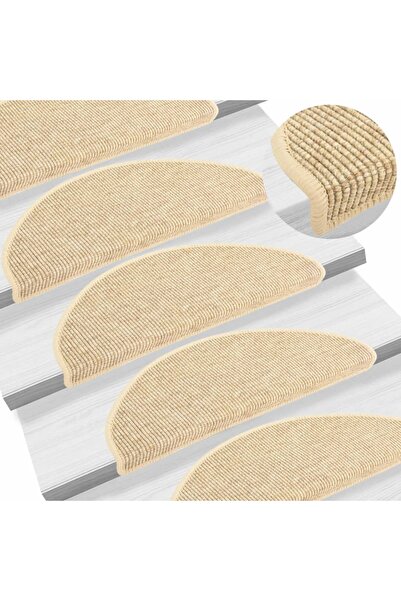 Concept Αυτοκόλλητα πατάκια σκάλας, 15 τεμ., μπεζ, σιζάλ 65x25 cm