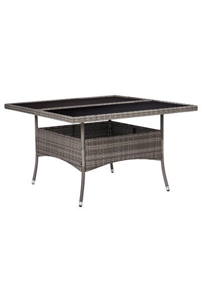 Concept Τραπέζι εξωτερικού χώρου, γκρι, πολυρατάν και γυαλί