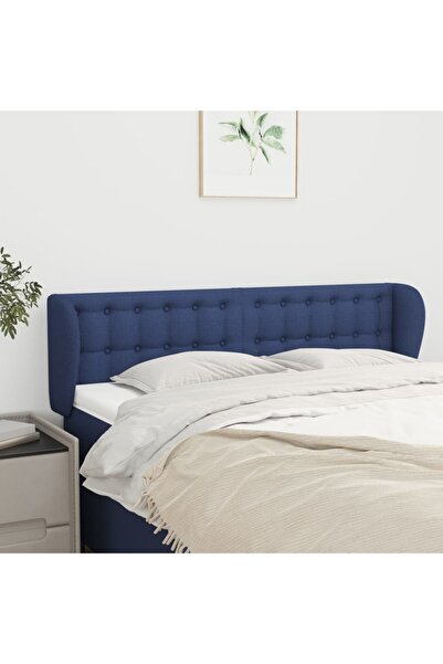 Concept Tăblie de pat cu aripioare, albastru, 147x23x78/88 cm textil