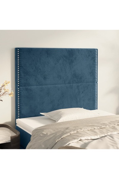 Concept Tăblii de pat, 2 buc, albastru închis, 90x5x78/88 cm, catifea