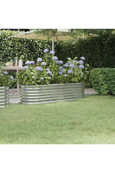 Concept Jardinieră argintiu 152x40x36 cm oțel vopsit electrostatic