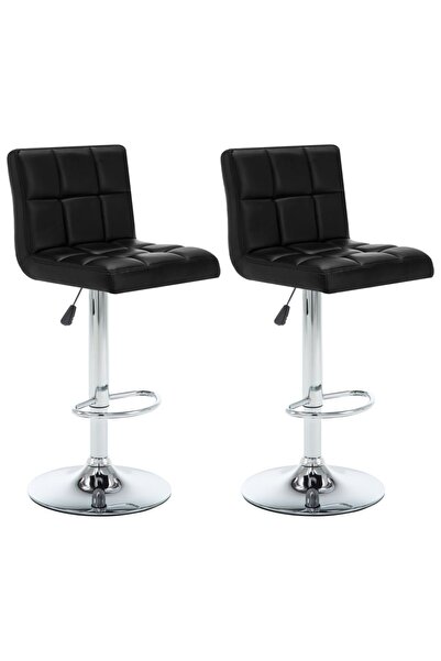 Concept Σκαμπό μπαρ, 2 τεμ., μαύρο, οικολογικό Δερμάτινο