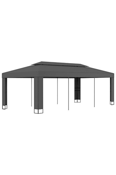 Concept Pavilion cu acoperiș dublu, antracit, 3 x 6 m