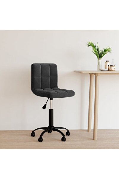 Concept Scaun de birou pivotant, negru, catifea