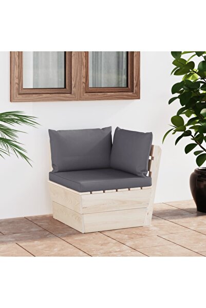 Concept Canapea de grădină din paleți, colțar, cu perne, lemn molid