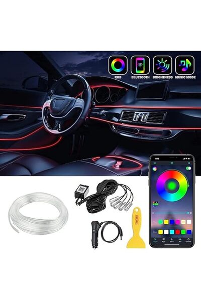 Arabest Wireless Bluetooth APP Control Car LED Strip Lights, Multicolor