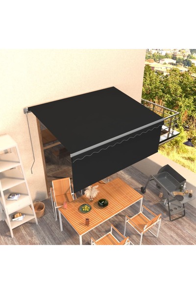 Concept Χειροκίνητη αναδιπλούμενη τέντα με στόρι, ανθρακί, 3x2,5 μ.