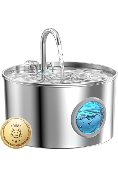 cat litter box-Ella Cat Water Fountain Stainless Steel 74oz/2.2L Cat Fountain...