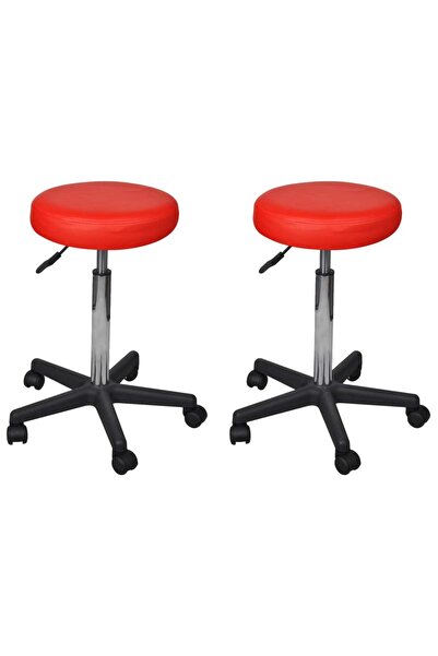 Concept Taburete de birou, 2 buc., roșu, 35,5x98 cm, piele ecologică