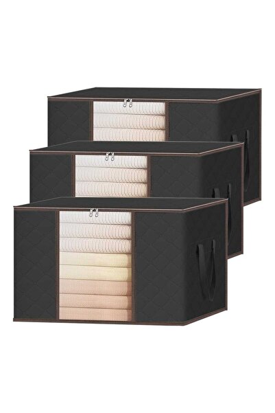 Grandia Set de 3 cutii de depozitare pliabile 84L cu fereastră transparentă 6...