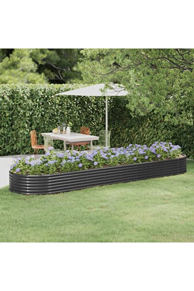 Concept Jardinieră antracit 396x100x36 cm oțel vopsit electrostatic