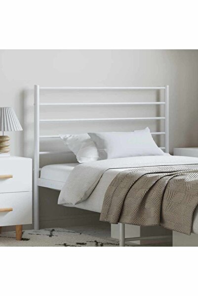 Concept Tăblie de pat metalică, alb, 100 cm